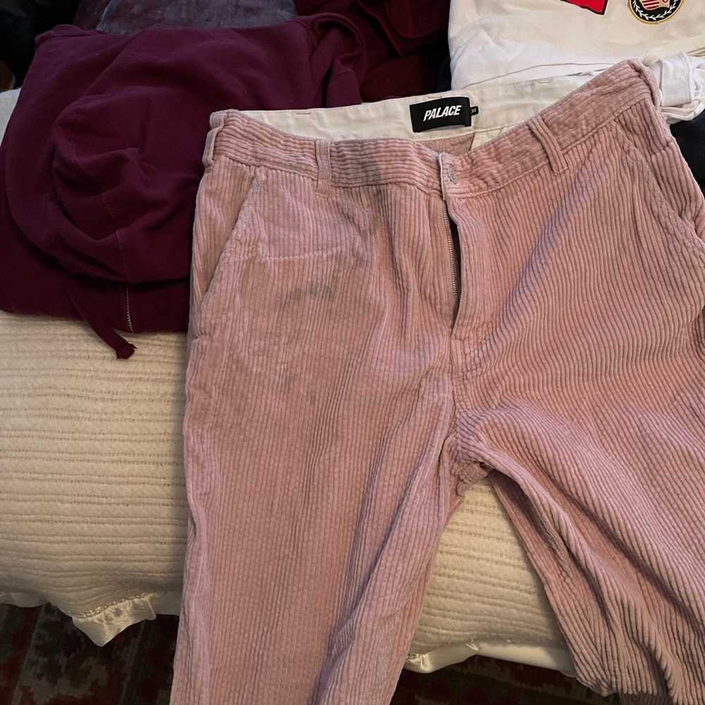 Distressed corduroy skate pants